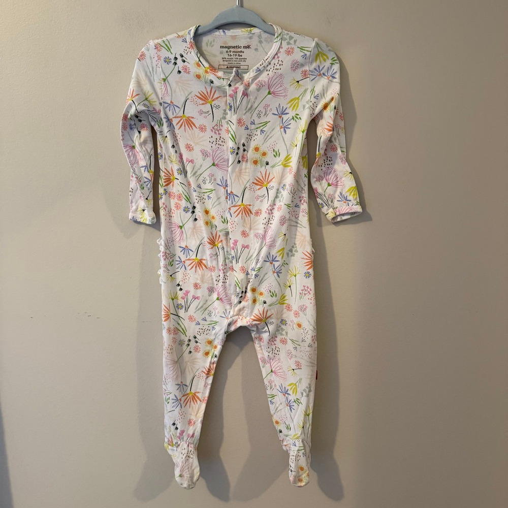 Magnetic Me Wildflower Floral Modal Magnetic Footie Pajama 6-9 Months